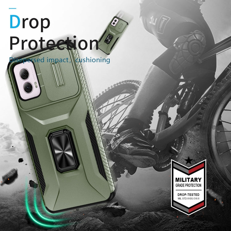 For Motorola Moto G Power 2024 Sliding Camshield Holder Phone Case(Alpine Green) by buy2fix