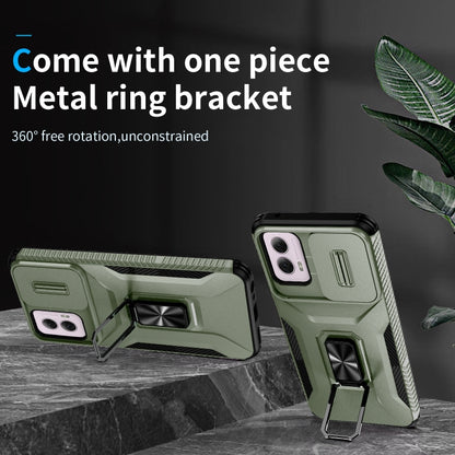 For Motorola Moto G Power 2024 Sliding Camshield Holder Phone Case(Alpine Green) by buy2fix