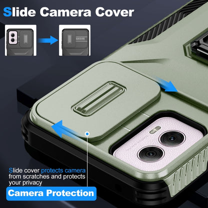 For Motorola Moto G Power 2024 Sliding Camshield Holder Phone Case(Alpine Green) by buy2fix