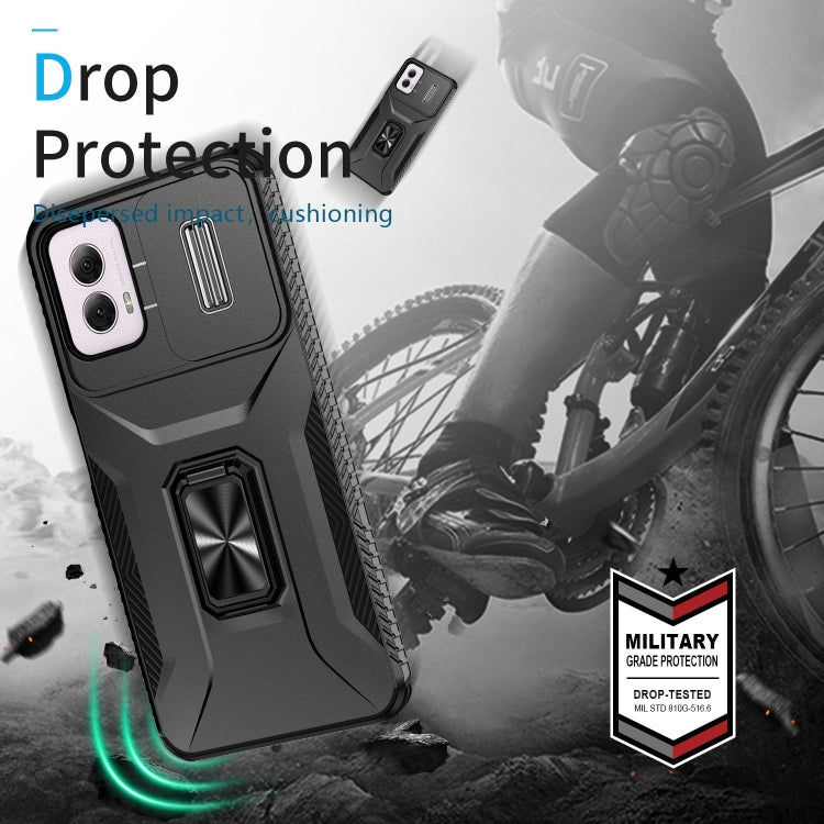 For Motorola Moto G Power 2024 Sliding Camshield Holder Phone Case(Black) by buy2fix