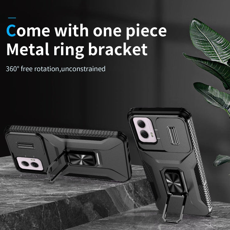 For Motorola Moto G Power 2024 Sliding Camshield Holder Phone Case(Black) by buy2fix