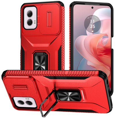 For Motorola Moto G Power 2024 Sliding Camshield Holder Phone Case(Red) by buy2fix