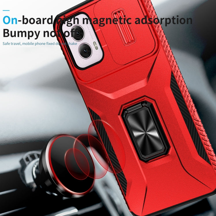 For Motorola Moto G Power 2024 Sliding Camshield Holder Phone Case(Red) by buy2fix