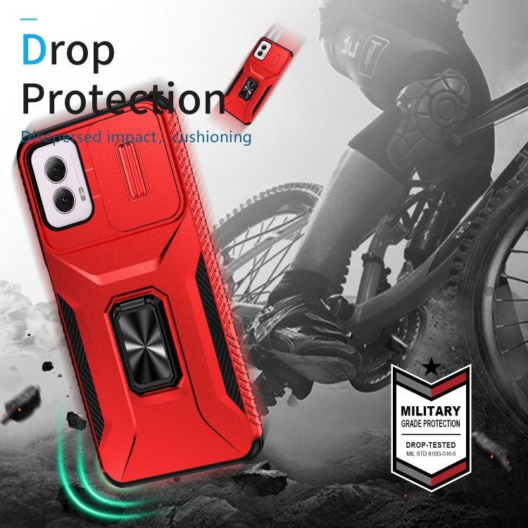 For Motorola Moto G Power 2024 Sliding Camshield Holder Phone Case(Red) by buy2fix
