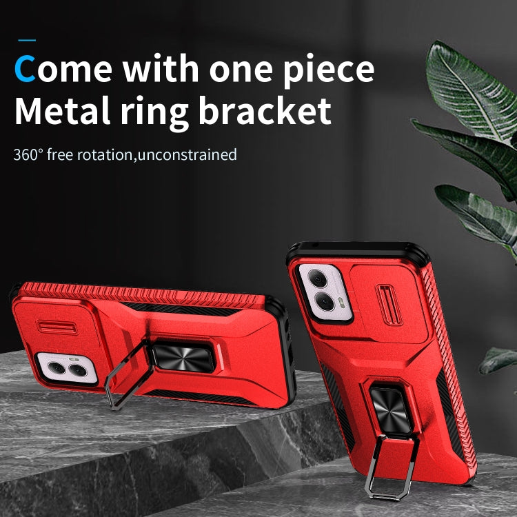 For Motorola Moto G Power 2024 Sliding Camshield Holder Phone Case(Red) by buy2fix