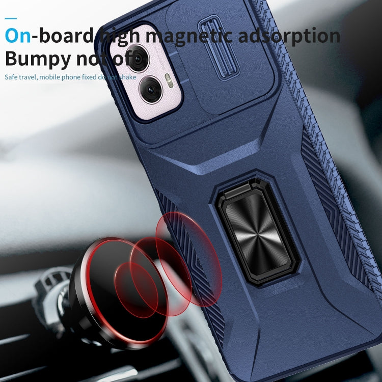 For Motorola Moto G Power 2024 Sliding Camshield Holder Phone Case(Blue) by buy2fix