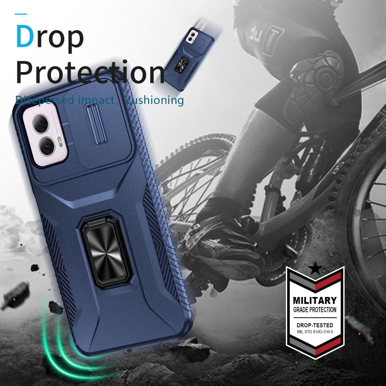For Motorola Moto G Power 2024 Sliding Camshield Holder Phone Case(Blue) by buy2fix
