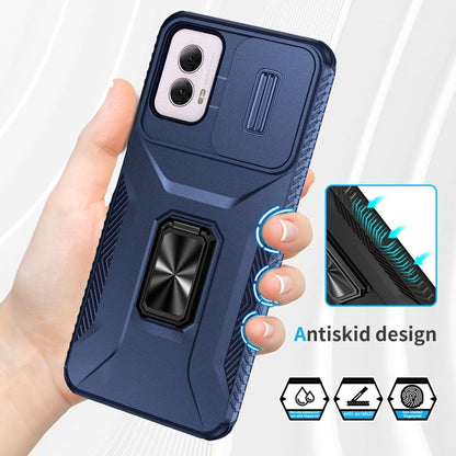 For Motorola Moto G Power 2024 Sliding Camshield Holder Phone Case(Blue) by buy2fix