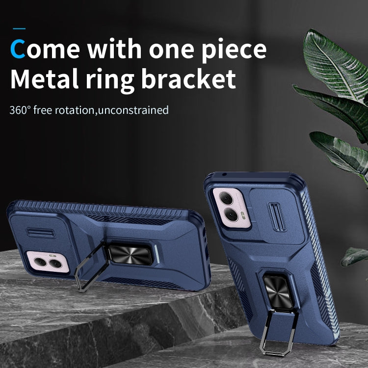 For Motorola Moto G Power 2024 Sliding Camshield Holder Phone Case(Blue) by buy2fix