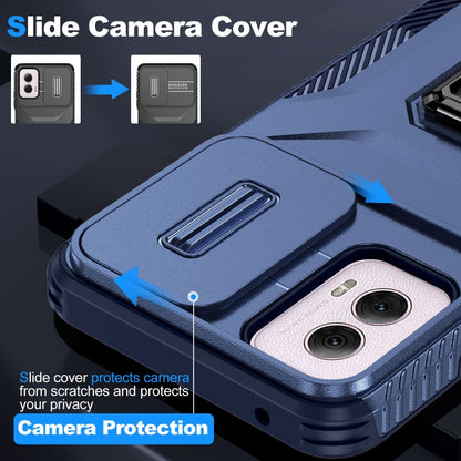For Motorola Moto G Power 2024 Sliding Camshield Holder Phone Case(Blue) by buy2fix