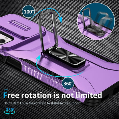 For Motorola Moto G Power 2024 Sliding Camshield Holder Phone Case(Purple) by buy2fix