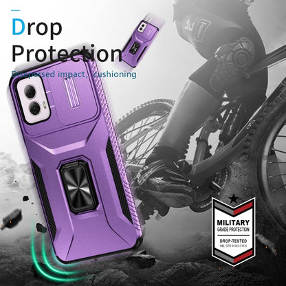 For Motorola Moto G Power 2024 Sliding Camshield Holder Phone Case(Purple) by buy2fix