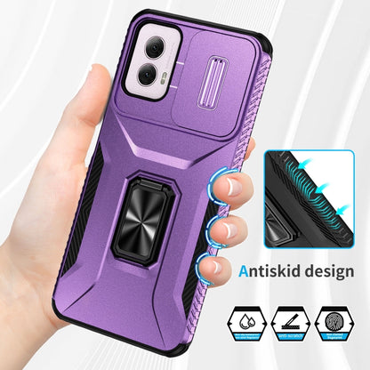 For Motorola Moto G Power 2024 Sliding Camshield Holder Phone Case(Purple) by buy2fix