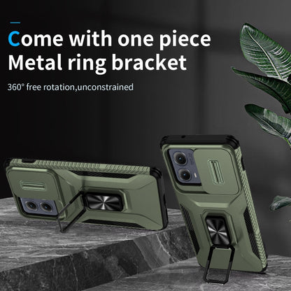 For Motorola Edge 5G 2024 Sliding Camshield Holder Phone Case(Alpine Green) by buy2fix