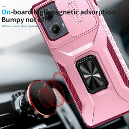 For Motorola Edge 5G 2024 Sliding Camshield Holder Phone Case(Pink + Rose Red) by buy2fix