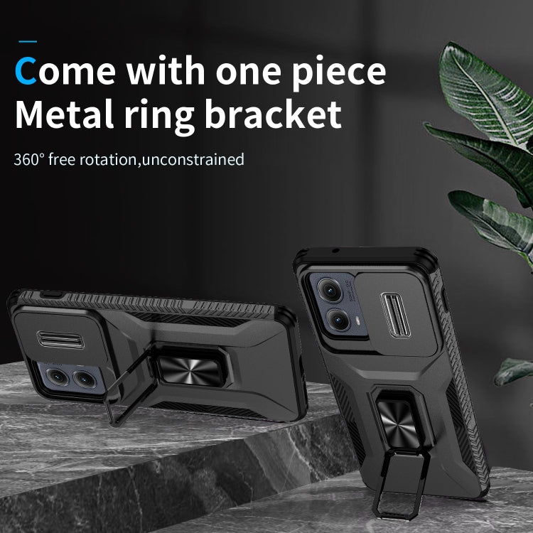 For Motorola Edge 5G 2024 Sliding Camshield Holder Phone Case(Black) by buy2fix