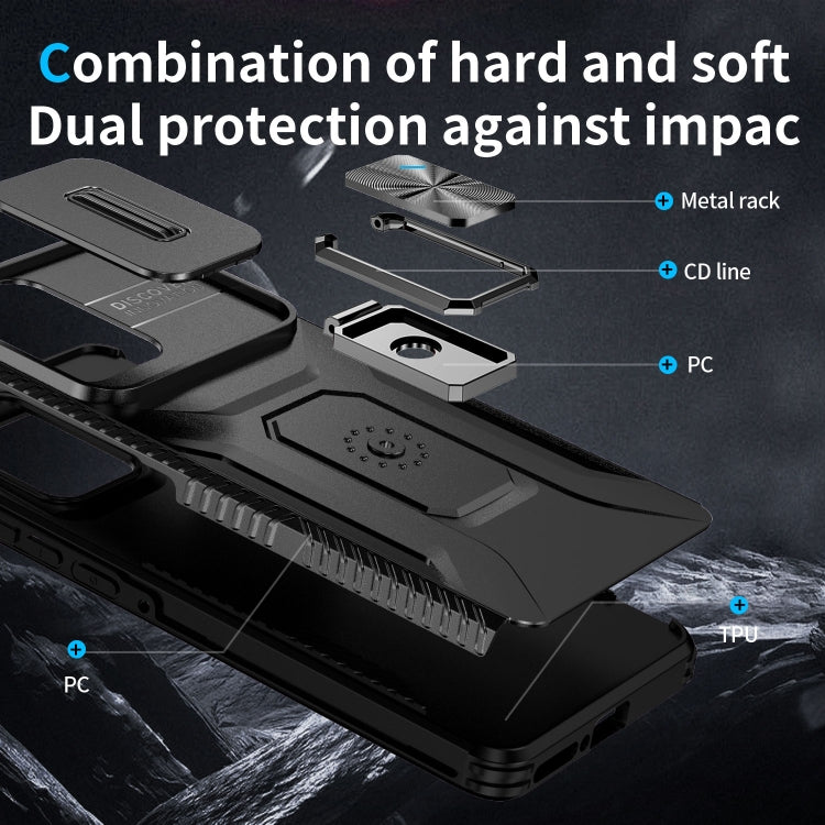 For Motorola Edge 5G 2024 Sliding Camshield Holder Phone Case(Black) by buy2fix