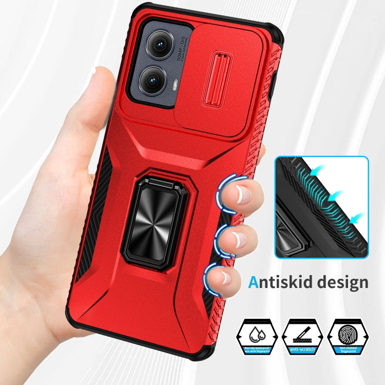 For Motorola Edge 5G 2024 Sliding Camshield Holder Phone Case(Red) by buy2fix