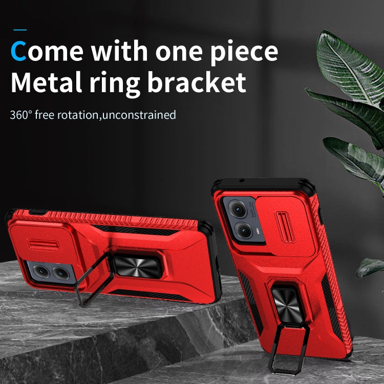 For Motorola Edge 5G 2024 Sliding Camshield Holder Phone Case(Red) by buy2fix