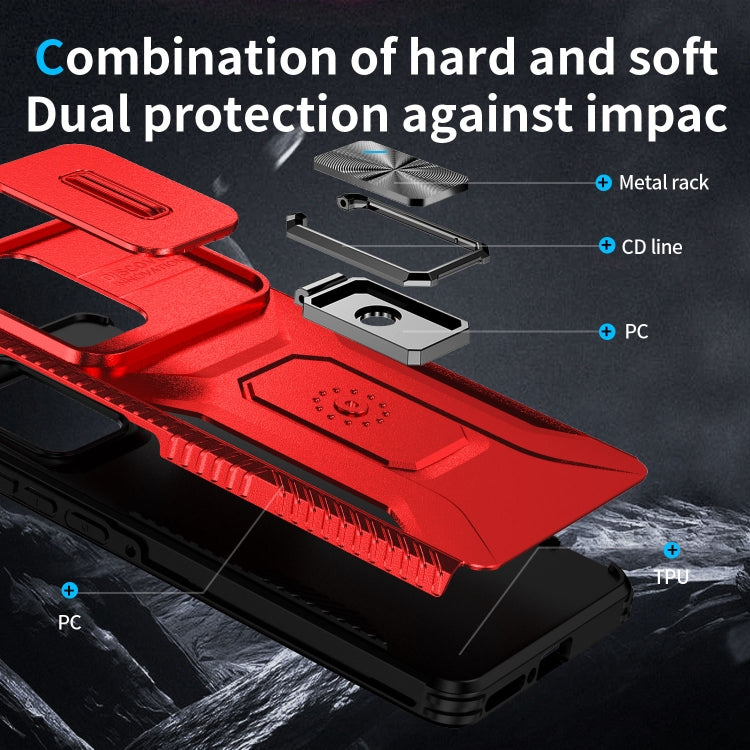 For Motorola Edge 5G 2024 Sliding Camshield Holder Phone Case(Red) by buy2fix