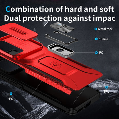 For Motorola Edge 5G 2024 Sliding Camshield Holder Phone Case(Red) by buy2fix