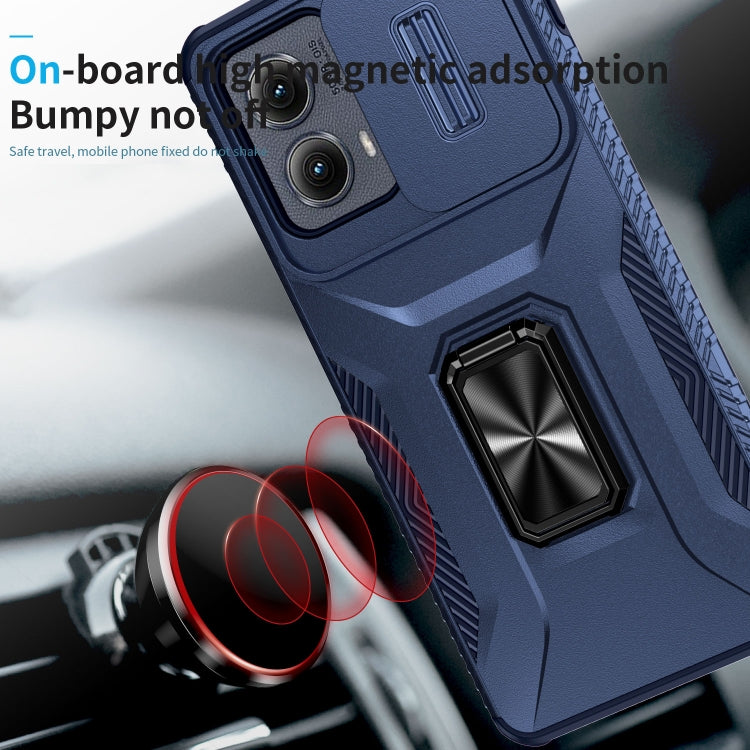 For Motorola Edge 5G 2024 Sliding Camshield Holder Phone Case(Blue) by buy2fix