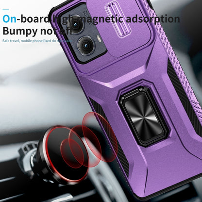 For Motorola Edge 5G 2024 Sliding Camshield Holder Phone Case(Purple) by buy2fix