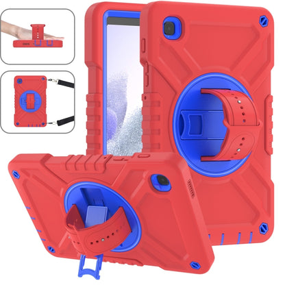 For Samsung Galaxy Tab A7 Lite X Rotation PC Hybrid Silicone Tablet Case with Strap(Red Blue) - Other Galaxy Tab PC by buy2fix | Online Shopping UK | buy2fix