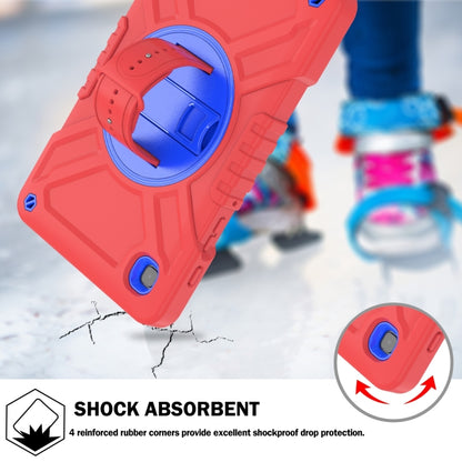 For Samsung Galaxy Tab A7 Lite X Rotation PC Hybrid Silicone Tablet Case with Strap(Red Blue) - Other Galaxy Tab PC by buy2fix | Online Shopping UK | buy2fix