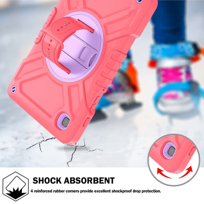 For Samsung Galaxy Tab A7 Lite X Rotation PC Hybrid Silicone Tablet Case with Strap(Red Purple) - Other Galaxy Tab PC by buy2fix | Online Shopping UK | buy2fix