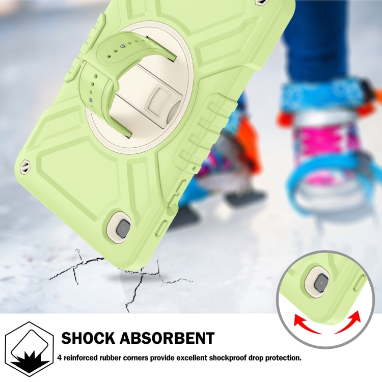 For Samsung Galaxy Tab A7 Lite X Rotation PC Hybrid Silicone Tablet Case with Strap(Yellow Green White) - Other Galaxy Tab PC by buy2fix | Online Shopping UK | buy2fix