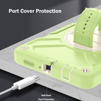 For Samsung Galaxy Tab A7 Lite X Rotation PC Hybrid Silicone Tablet Case with Strap(Yellow Green White) - Other Galaxy Tab PC by buy2fix | Online Shopping UK | buy2fix