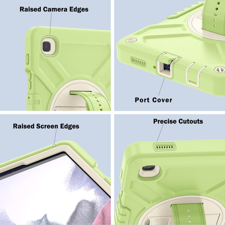 For Samsung Galaxy Tab A7 Lite X Rotation PC Hybrid Silicone Tablet Case with Strap(Yellow Green White) - Other Galaxy Tab PC by buy2fix | Online Shopping UK | buy2fix