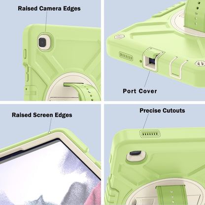 For Samsung Galaxy Tab A7 Lite X Rotation PC Hybrid Silicone Tablet Case with Strap(Yellow Green White) - Other Galaxy Tab PC by buy2fix | Online Shopping UK | buy2fix