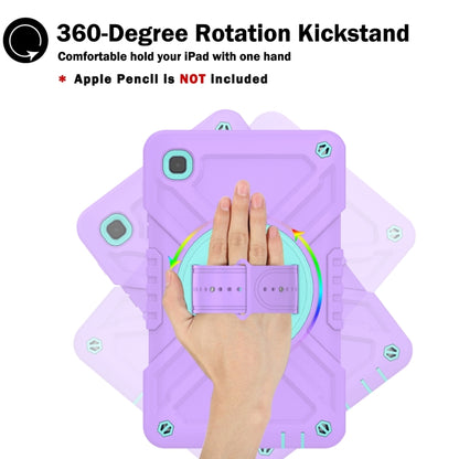 For Samsung Galaxy Tab A7 Lite X Rotation PC Hybrid Silicone Tablet Case with Strap(Purple Cyan) - Other Galaxy Tab PC by buy2fix | Online Shopping UK | buy2fix
