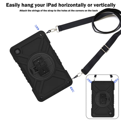 For Samsung Galaxy Tab A7 Lite X Rotation PC Hybrid Silicone Tablet Case with Strap(Full Black) - Other Galaxy Tab PC by buy2fix | Online Shopping UK | buy2fix