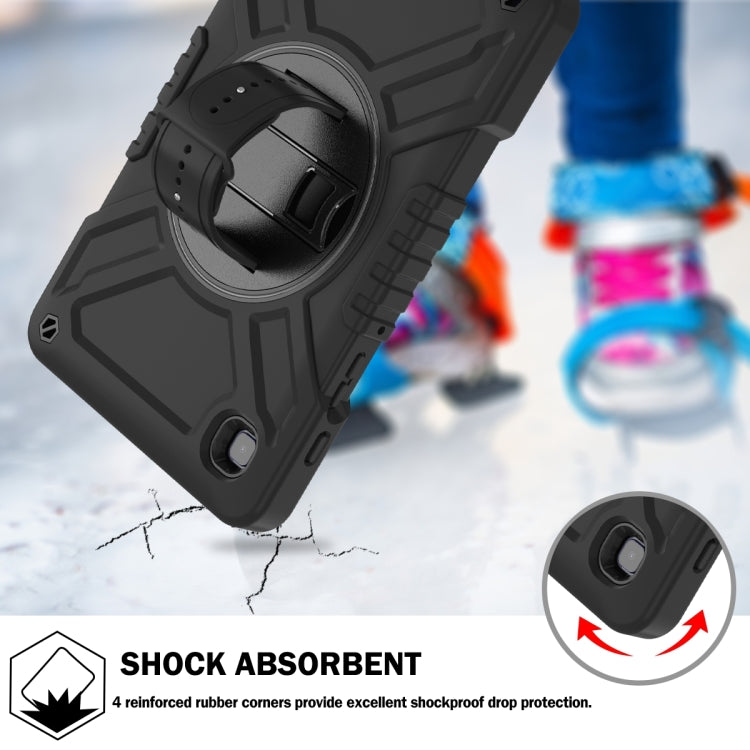 For Samsung Galaxy Tab A7 Lite X Rotation PC Hybrid Silicone Tablet Case with Strap(Full Black) - Other Galaxy Tab PC by buy2fix | Online Shopping UK | buy2fix