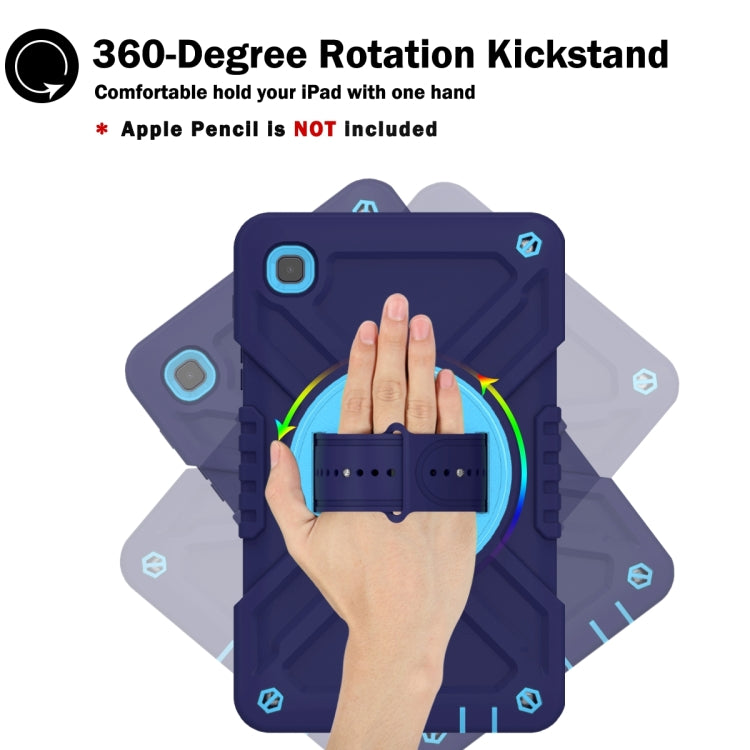 For Samsung Galaxy Tab A7 Lite X Rotation PC Hybrid Silicone Tablet Case with Strap(Navy Sky Blue) - Other Galaxy Tab PC by buy2fix | Online Shopping UK | buy2fix