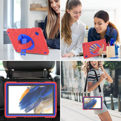For Samsung Galaxy Tab A8 X200 X Rotation PC Hybrid Silicone Tablet Case with Strap(Red Blue) - Other Galaxy Tab PC by buy2fix | Online Shopping UK | buy2fix