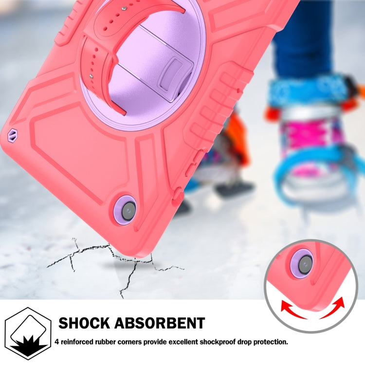 For Samsung Galaxy Tab A8 X200 X Rotation PC Hybrid Silicone Tablet Case with Strap(Red Purple) - Other Galaxy Tab PC by buy2fix | Online Shopping UK | buy2fix