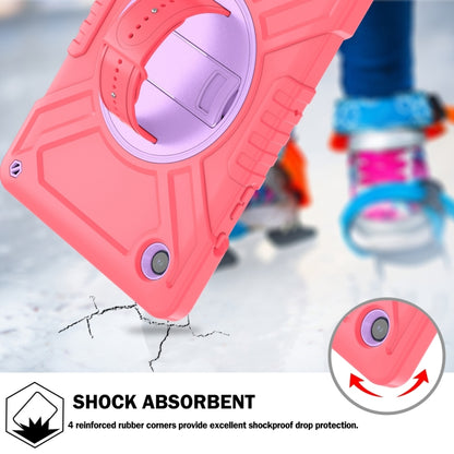 For Samsung Galaxy Tab A8 X200 X Rotation PC Hybrid Silicone Tablet Case with Strap(Red Purple) - Other Galaxy Tab PC by buy2fix | Online Shopping UK | buy2fix