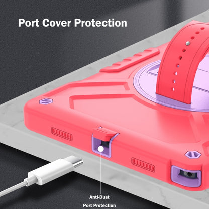 For Samsung Galaxy Tab A8 X200 X Rotation PC Hybrid Silicone Tablet Case with Strap(Red Purple) - Other Galaxy Tab PC by buy2fix | Online Shopping UK | buy2fix