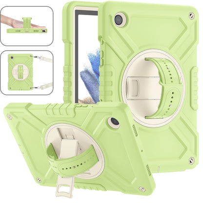 For Samsung Galaxy Tab A8 X200 X Rotation PC Hybrid Silicone Tablet Case with Strap(Yellow Green White) - Other Galaxy Tab PC by buy2fix | Online Shopping UK | buy2fix