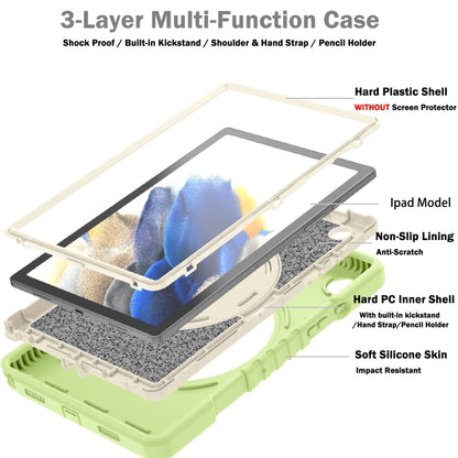 For Samsung Galaxy Tab A8 X200 X Rotation PC Hybrid Silicone Tablet Case with Strap(Yellow Green White) - Other Galaxy Tab PC by buy2fix | Online Shopping UK | buy2fix