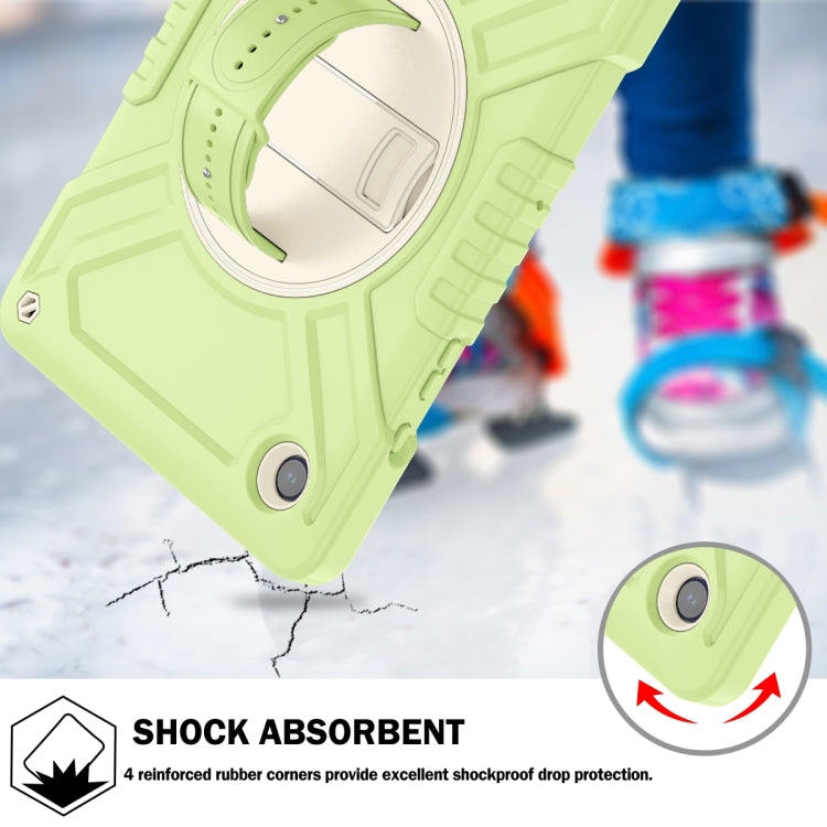For Samsung Galaxy Tab A8 X200 X Rotation PC Hybrid Silicone Tablet Case with Strap(Yellow Green White) - Other Galaxy Tab PC by buy2fix | Online Shopping UK | buy2fix