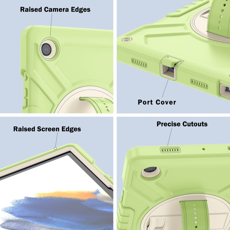 For Samsung Galaxy Tab A8 X200 X Rotation PC Hybrid Silicone Tablet Case with Strap(Yellow Green White) - Other Galaxy Tab PC by buy2fix | Online Shopping UK | buy2fix