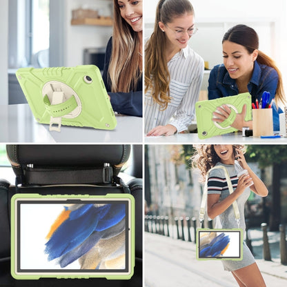 For Samsung Galaxy Tab A8 X200 X Rotation PC Hybrid Silicone Tablet Case with Strap(Yellow Green White) - Other Galaxy Tab PC by buy2fix | Online Shopping UK | buy2fix