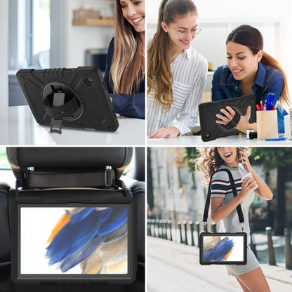For Samsung Galaxy Tab A8 X200 X Rotation PC Hybrid Silicone Tablet Case with Strap(Full Black) - Other Galaxy Tab PC by buy2fix | Online Shopping UK | buy2fix