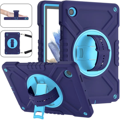 For Samsung Galaxy Tab A8 X200 X Rotation PC Hybrid Silicone Tablet Case with Strap(Navy Sky Blue) - Other Galaxy Tab PC by buy2fix | Online Shopping UK | buy2fix