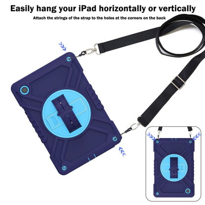 For Samsung Galaxy Tab A8 X200 X Rotation PC Hybrid Silicone Tablet Case with Strap(Navy Sky Blue) - Other Galaxy Tab PC by buy2fix | Online Shopping UK | buy2fix